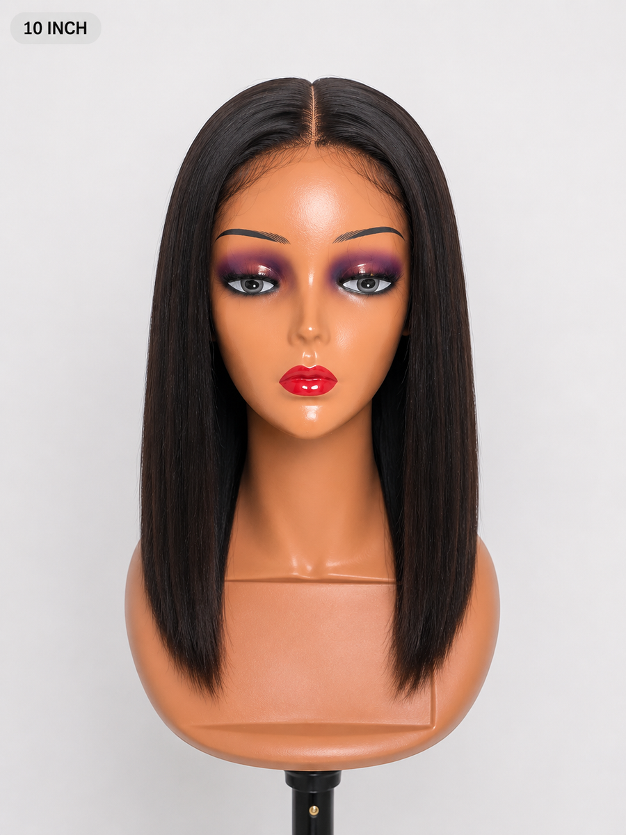 5x5 HD Glueless Mini Bob Wig – Natural Black, front