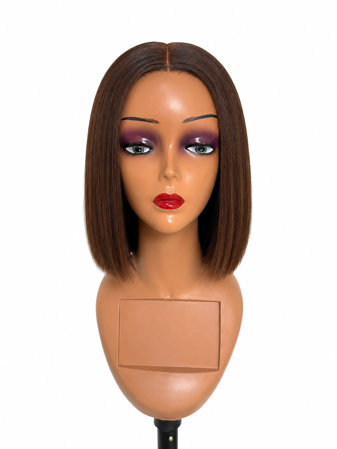 5x5 HD Glueless Mini Bob Wig – Color #4 Brown – 100% Human Hair (180% Density)